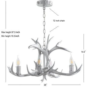 Eldora Adjustable Resin Antler LED Chandelier